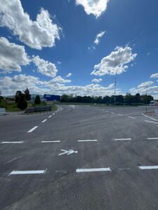 Markierungsarbeiten bei EDEKA in Offenburg